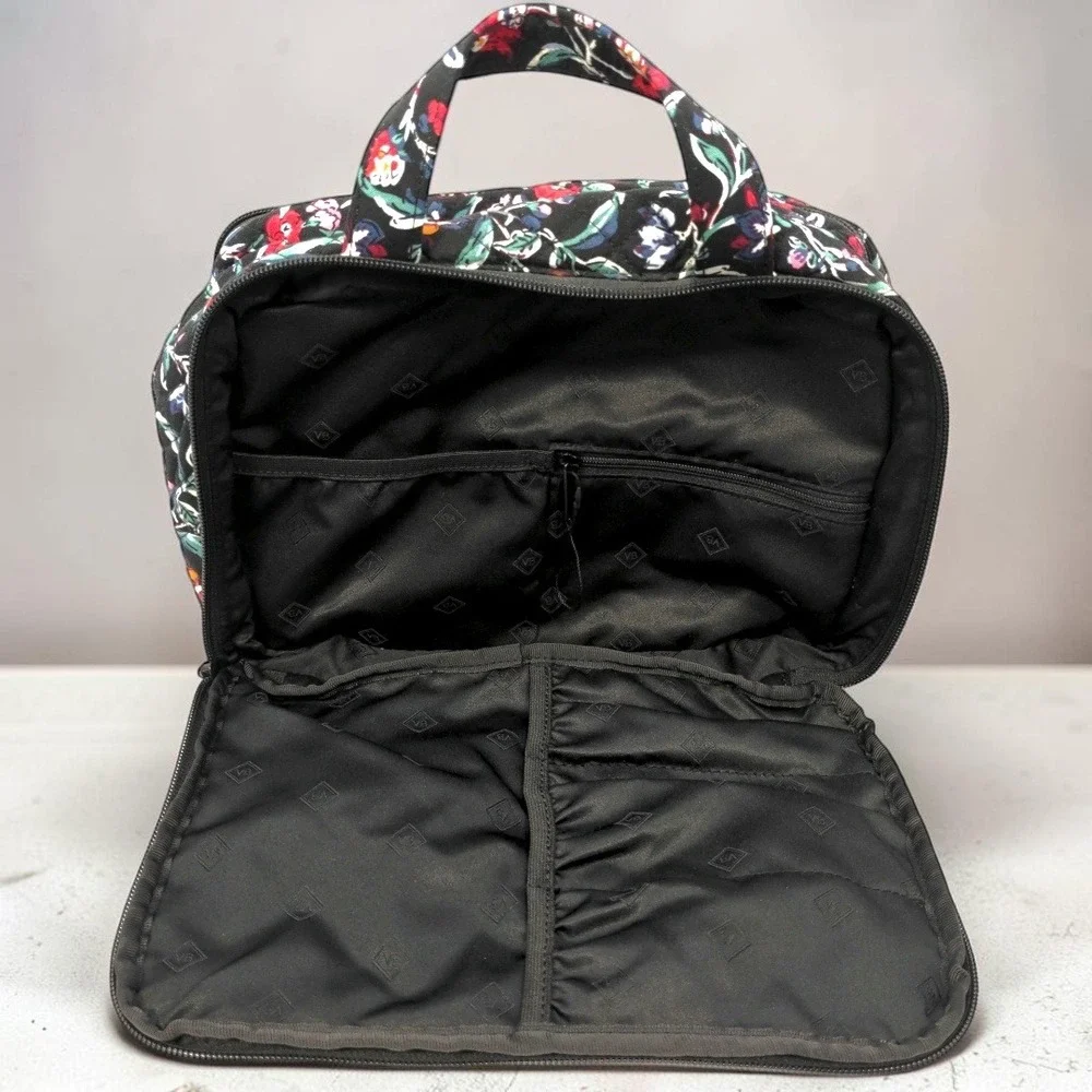 Vera Bradley Ultimate Travel Case Cosmetic Organizer Bag Perennials Noir Floral